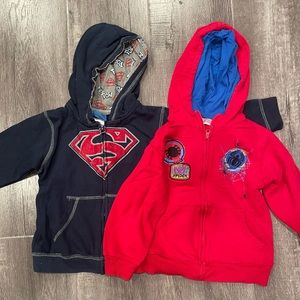 2/$15 KIDS: Superhero hoodie zip up jackets